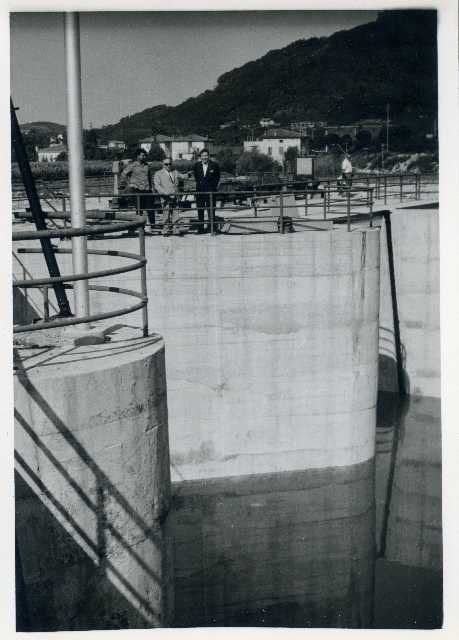 Fiume Isonzo, Gorizia. Visita al cantiere di bonifica. Opere di sbarramento. Diga, dettaglio
